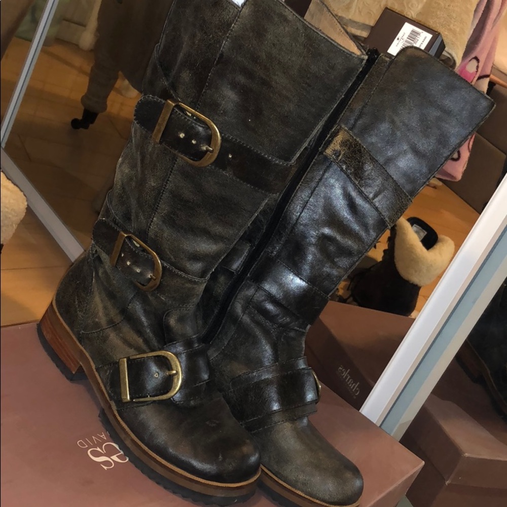 Distressed Leather Boots